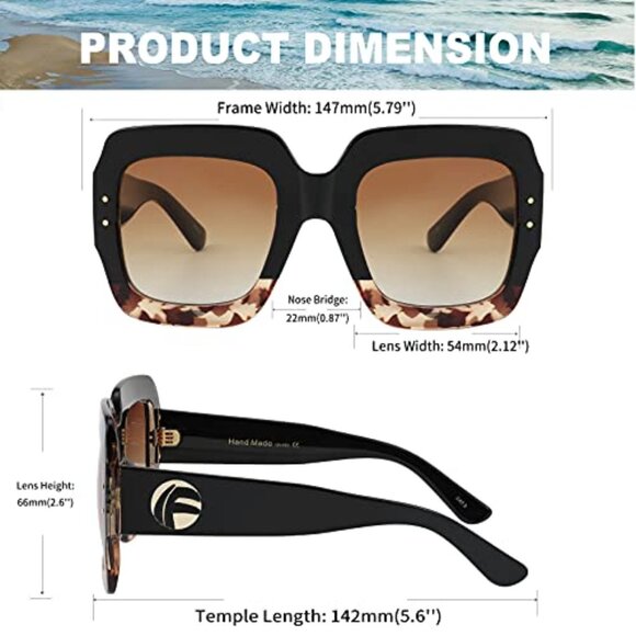 Retro Square Sunglasses Oversized Y2K Chic Vintage Designer Inspired Shades